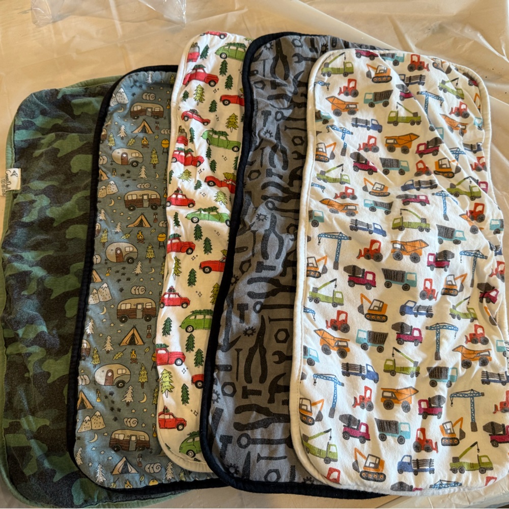 Copper Pearl Baby Burp Cloths, set of (5)!